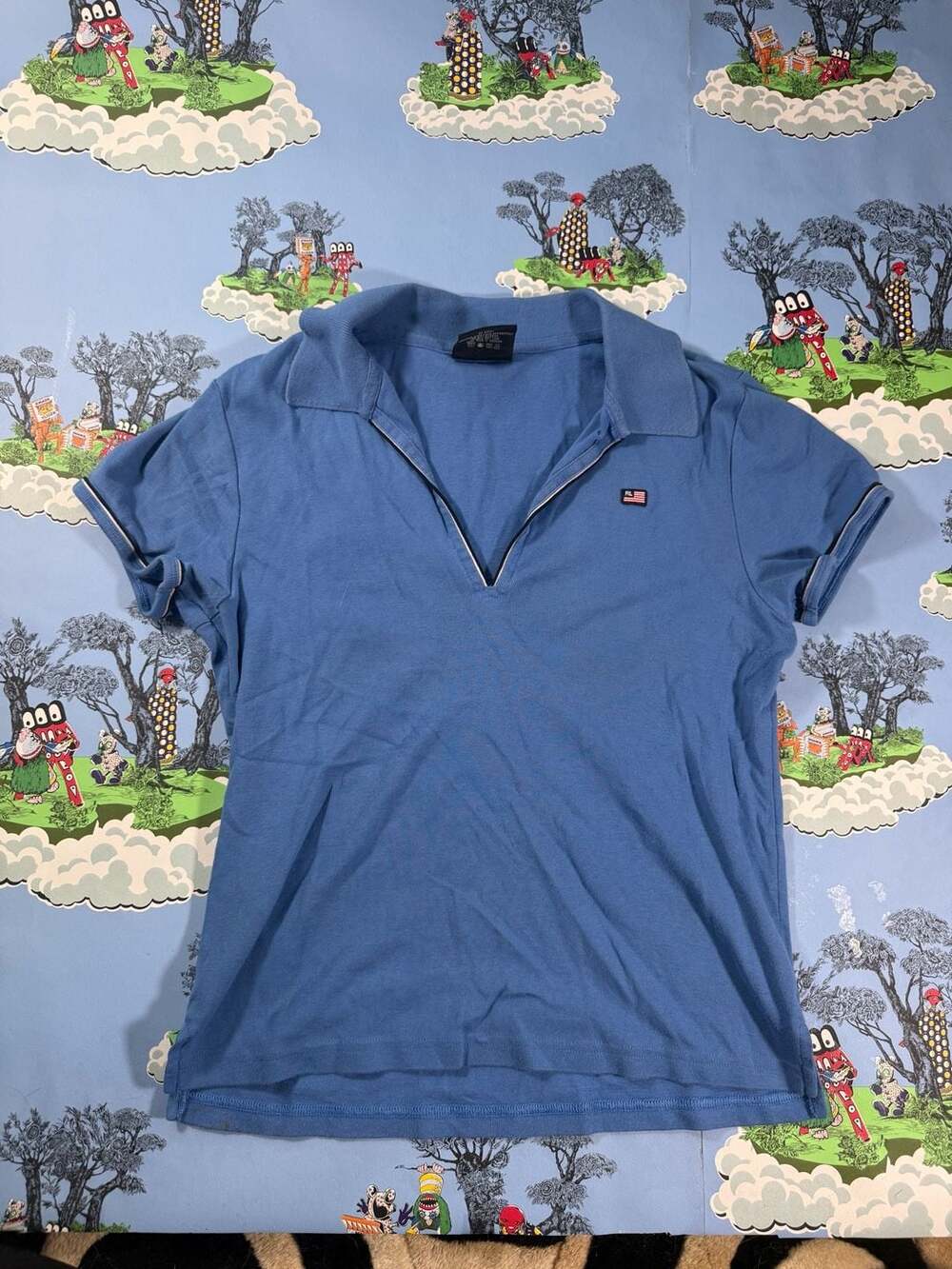 Women’s Tommy Hilfiger Blue Polo V-Neck Collared Shirt